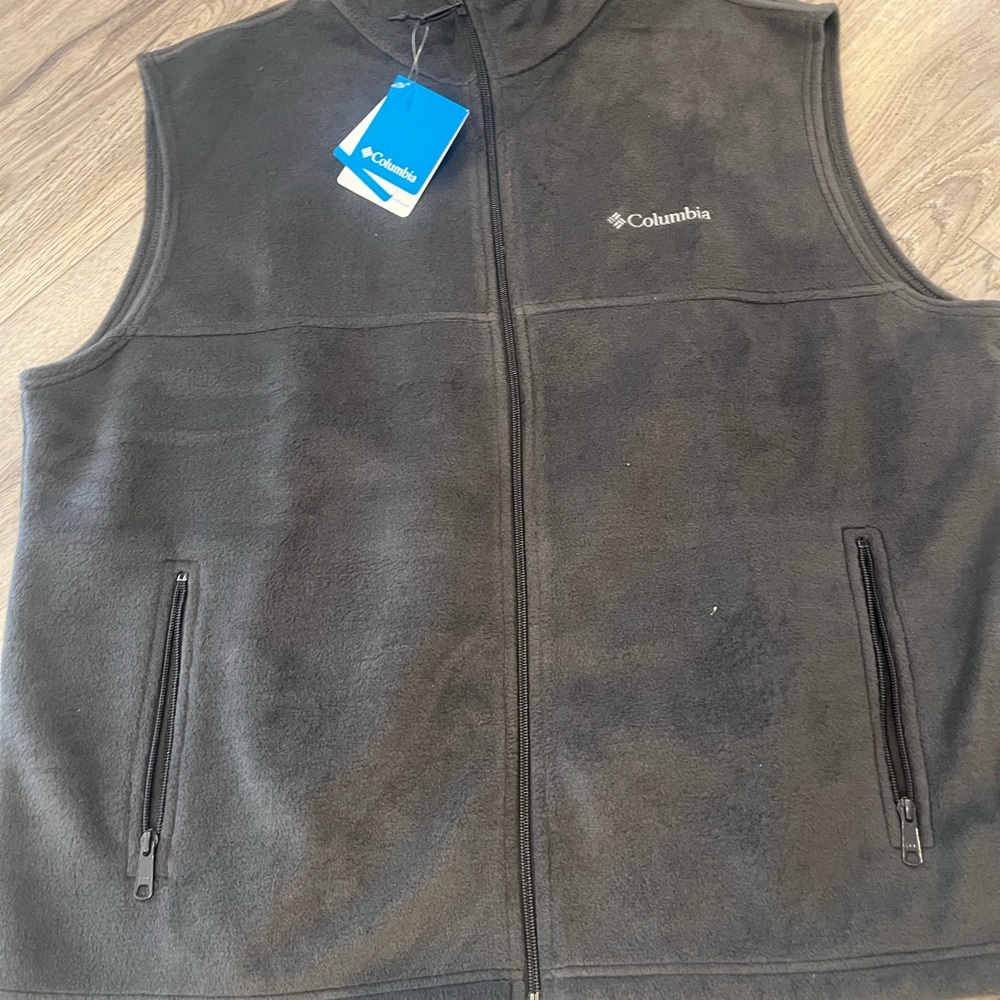 Columbia Dark Olive Full-Zip Fleece Vest